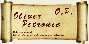 Oliver Petronić vizit kartica